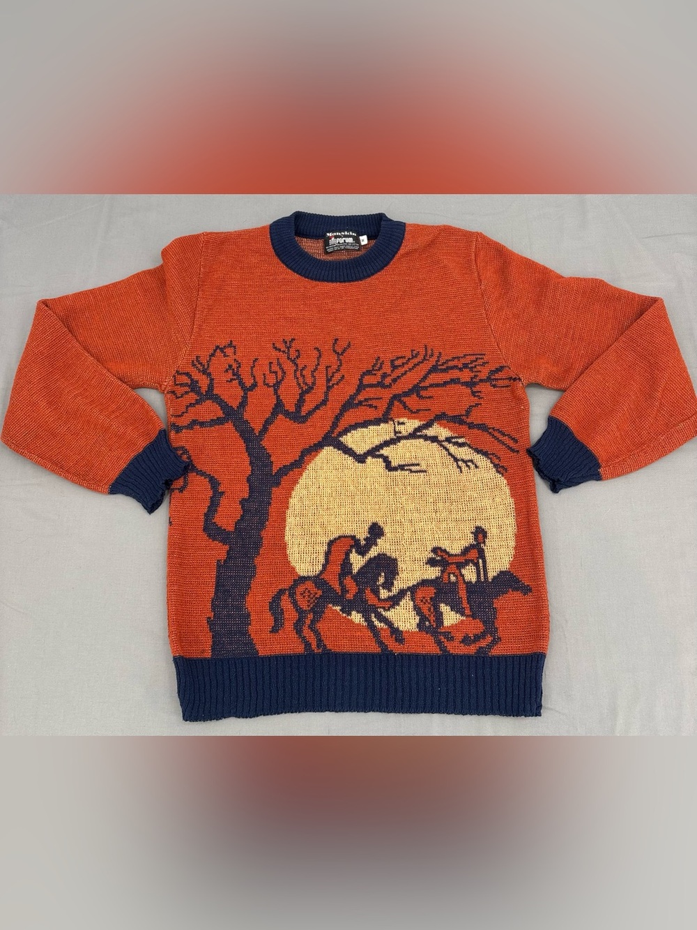 Vintage 70s/80s Maxskin by E. Forum Western Horse Cowboy Knit Sweater M